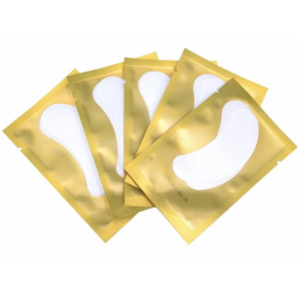 100 pezzi/50 paia di cuscinetti per occhi in gel dorato per extension ciglia