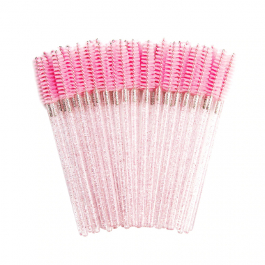  Applicators and brushes Brushes colour pink glitter - 50 szt Lashes Mania 18.990499 - 1
