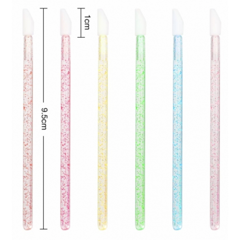  Aplikatory i szczoteczki Aplikatory welurowe kolor fioletowe/brokat - 50 szt Lashes Mania 9.989999 - 1