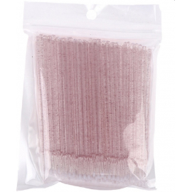 100 stuks roze glitter microborstels