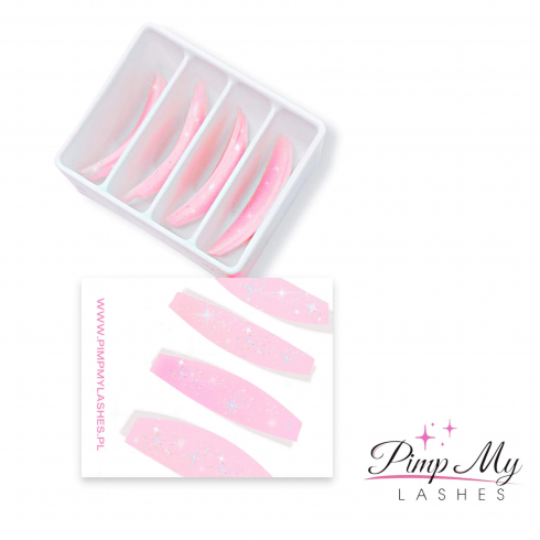 Różowe brokatowe wałeczki do laminacji  liftingu rzęs Please Lift My Lashes – Pimp My Lashes