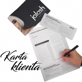 Karta klienta - przedłużanie rzęs metodą UV - 10 sztuk JOLASH