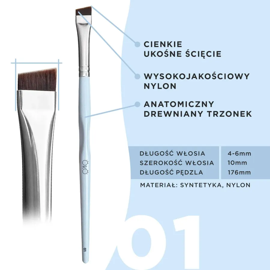 Pędzelek duży skośny OKO nr 1 BLACK EDITION