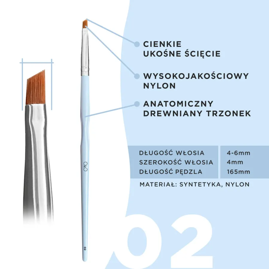 Pędzelek mini skośny OKO nr 2 BLACK EDITION