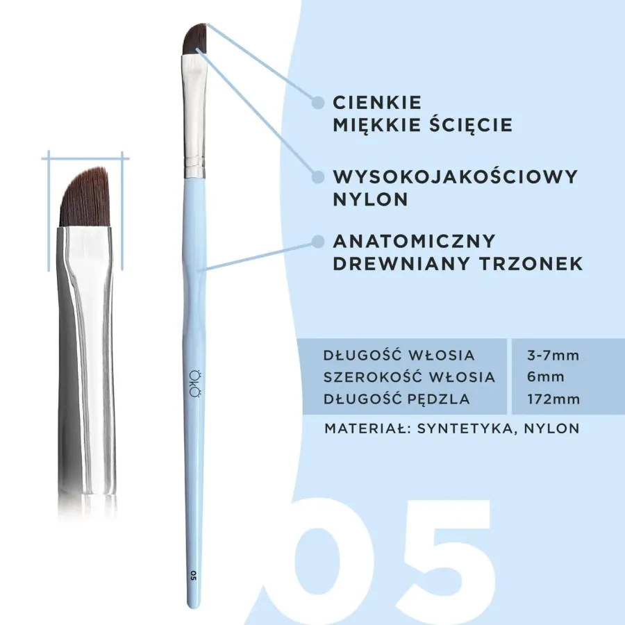 Pędzelek miękki ścięty OKO nr 5 BLACK EDITION