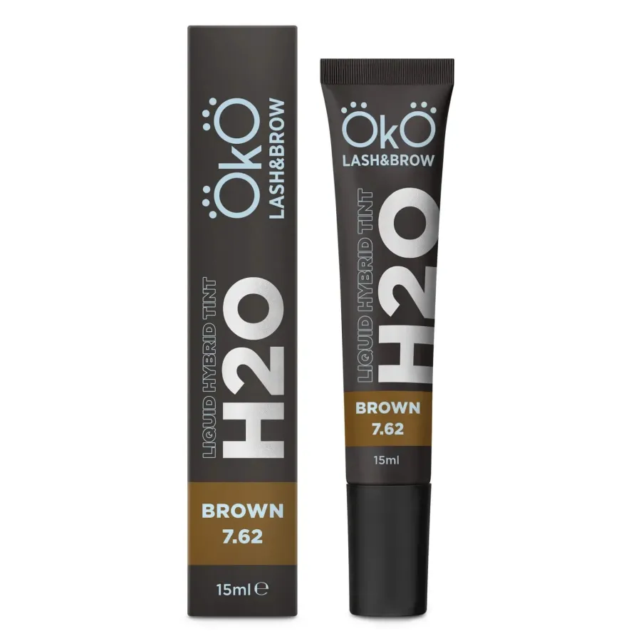 Brown 7.62 Farba do brwi i rzęs OkO  H20 Liquid Hybrid Tint  15 ml
