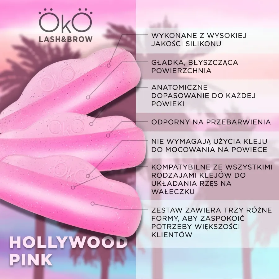 Wałki do laminacji OKO Hollywood Pink, 3 pary