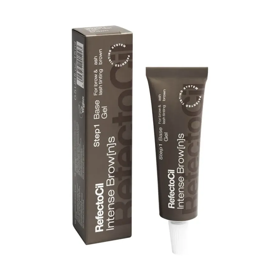 RefectoCil Intense Browns Base Gel Ash Brown 15ml farba do brwi i rzęs w kolorze popielaty brąz