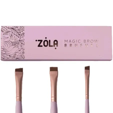 ZOLA Profesjonalny zestaw pędzli do brwi MAGIC BROW BRUSHES Jasny róż