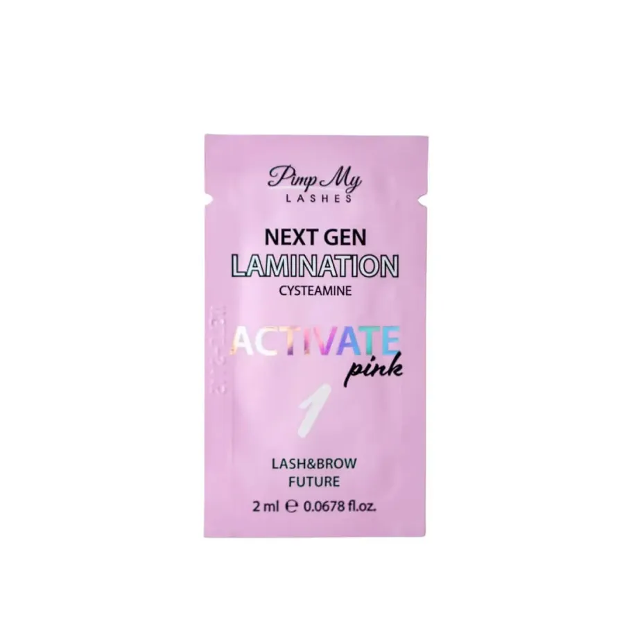Preparat do koreańskiej laminacji rzęs i brwi step 1 activate CYSTEAMINE PINK NEXT GEN LAMINATION Pimp My Lashes 2ml