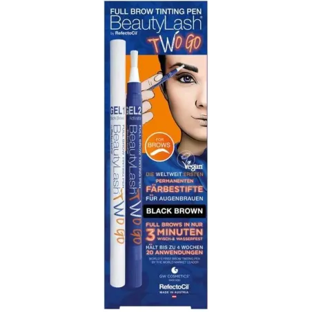 Pióro koloryzujące do brwi RefectoCil BeautyLash Two Go Black Brown - czarno-brązowe