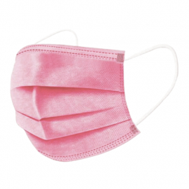 Surgical medical mask, 3 layers, pink - 1 pc